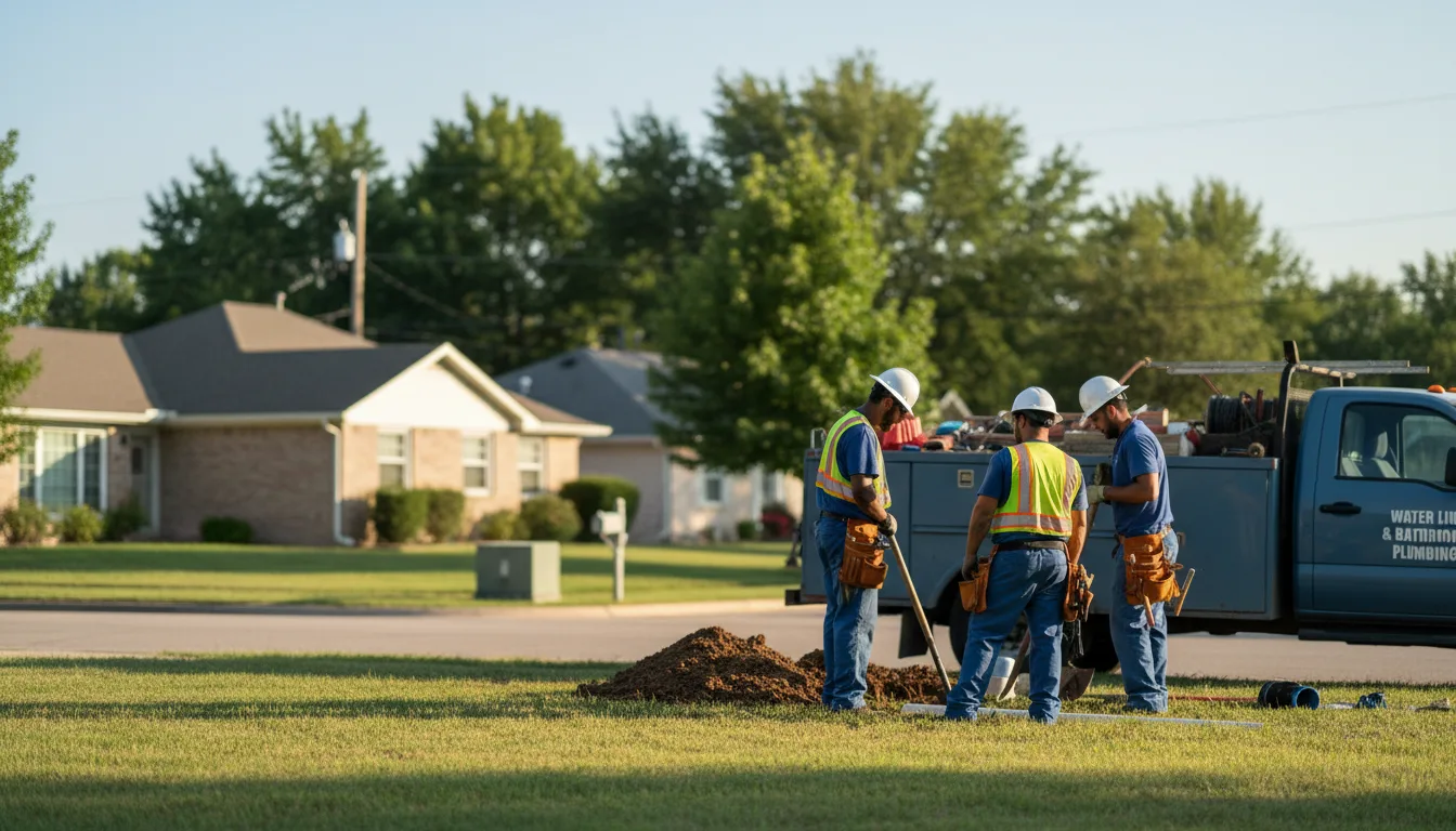 Residential water line and bathroom plumbing service in North Miami, OK